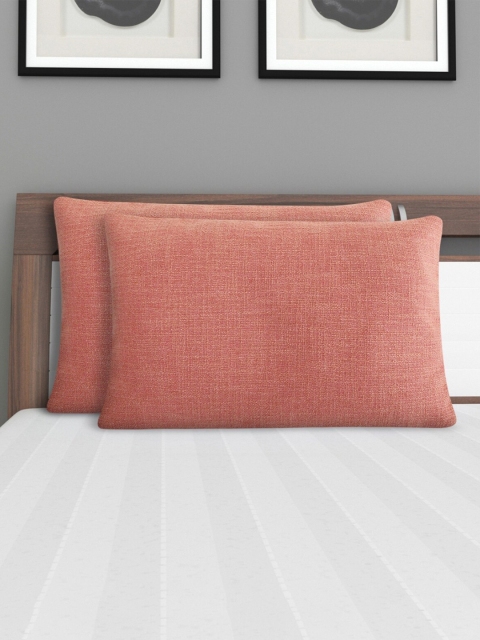 

Home Centre Peach Set of 2 Rectangle Pillow Covers