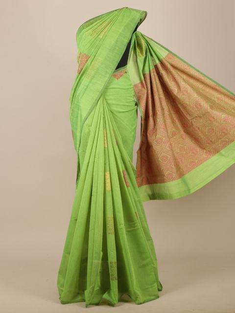 

Pothys Green & Pink Woven Design Pure Cotton Saree