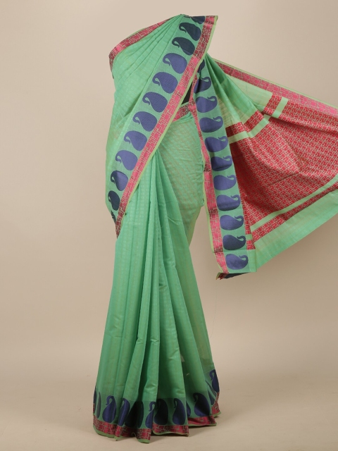 

Pothys Green & Pink Woven Design Pure Cotton Saree