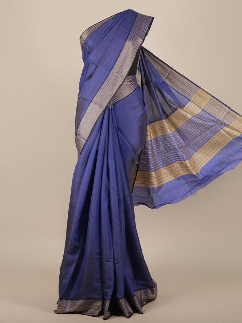 

Pothys Blue & Gold-Toned Jute Silk Saree