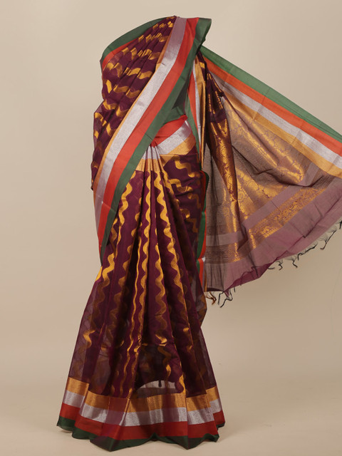 

Pothys Violet Woven Design Pure Cotton Saree