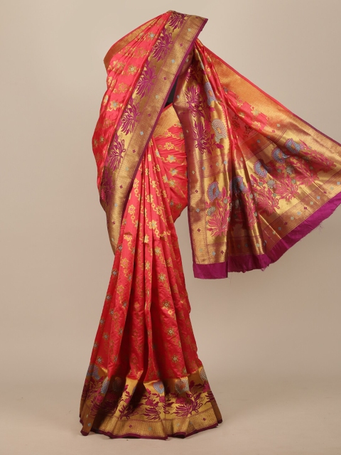 

Pothys Coral Floral Zari Jute Silk Saree