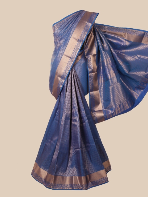 

Pothys Blue Ethnic Motifs Zari Pure Silk Saree