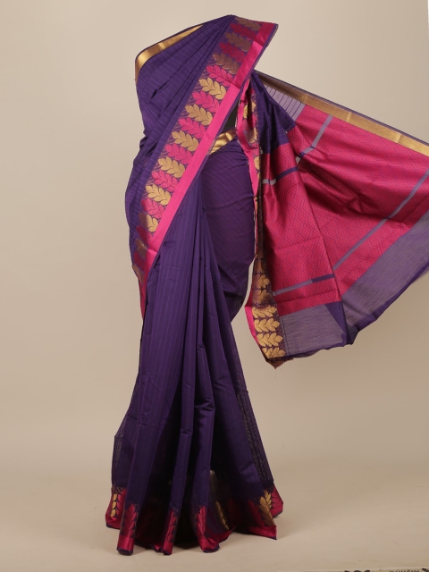 

Pothys Violet Striped Pure Cotton Saree