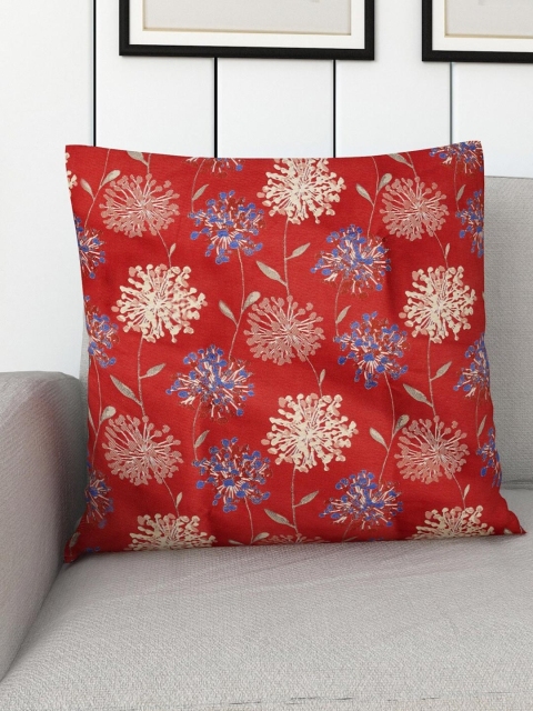 

Home Centre Single Red & Beige Floral Jacquard Square Cushion Cover