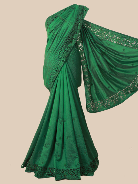 

Pothys Green Floral Art Silk Saree