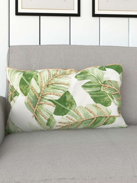 

Home Centre White & Green Floral Rectangle Cushion Covers