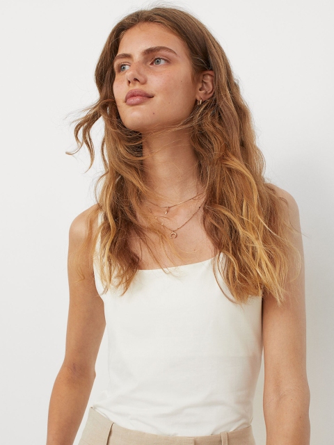 

H&M White Fitted Vest Top
