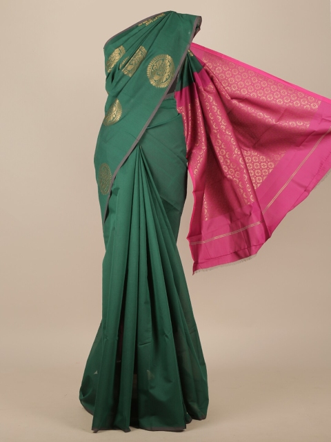 

Pothys Green & Pink Woven Design Zari Pure Cotton Saree
