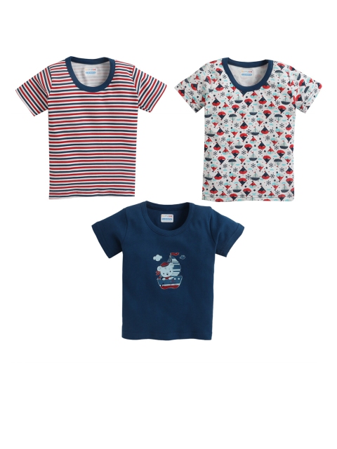 

BUMZEE Boys Navy Blue 3Striped T-shirt