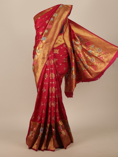 

Pothys Maroon Woven Design Zari Jute Silk Saree