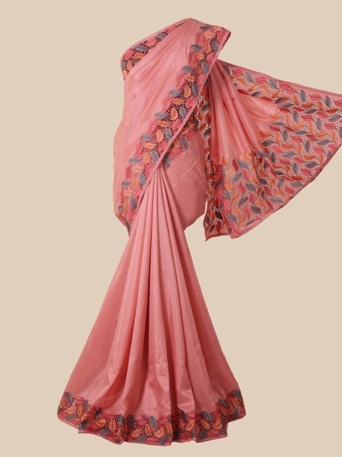 

Pothys Pink Embroidered Art Silk Saree