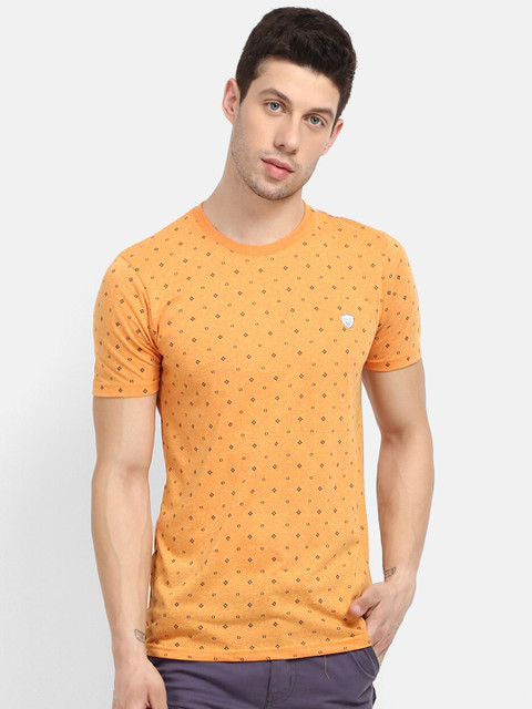 

V2 Value & Variety Men Orange Printed T-shirt