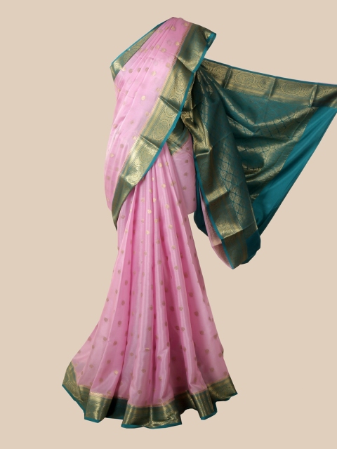 

Pothys Pink Ethnic Motifs Zari Pure Silk Mysore Silk Saree