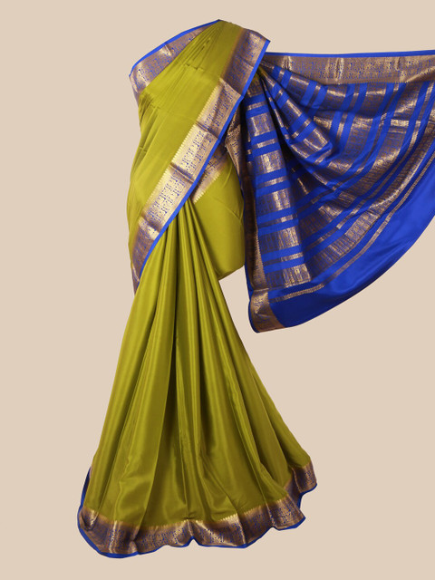 

Pothys Green & Blue Pure Silk Mysore Silk Saree