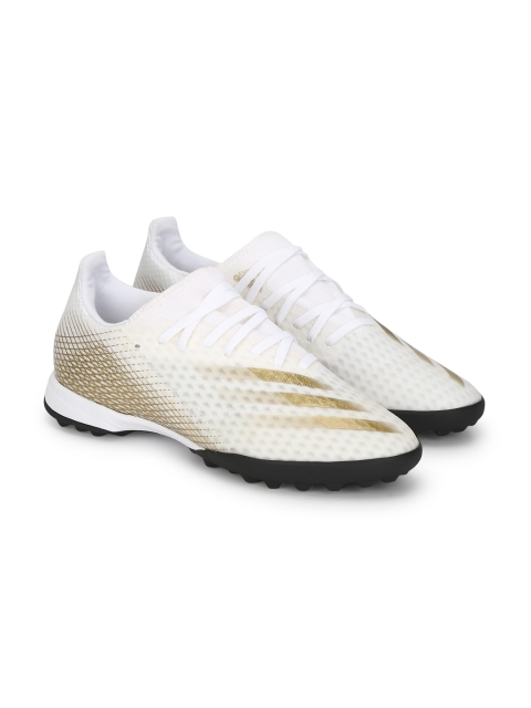 

ADIDAS Men White & Gold-Toned X GHOSTED.3 TF Football Shoes