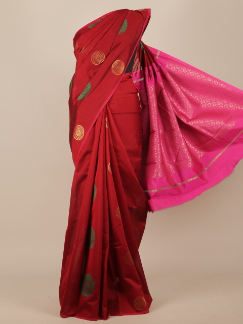 

Pothys Maroon & Green Ethnic Motifs Pure Cotton Saree