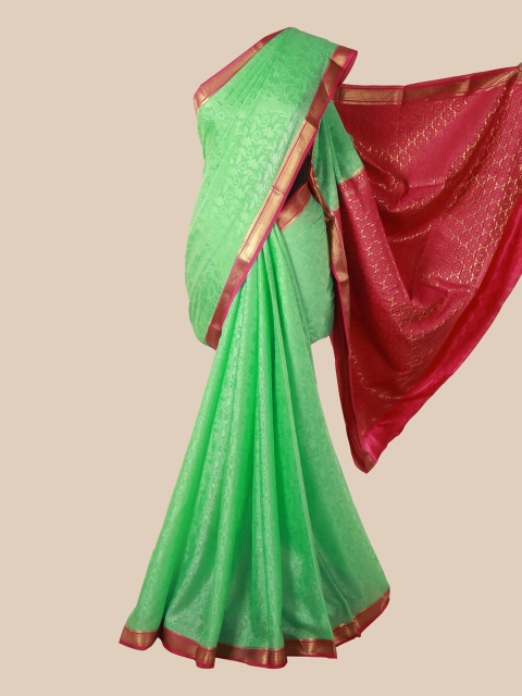 

Pothys Blue Woven Design Zari Pure Silk Mysore Silk Saree