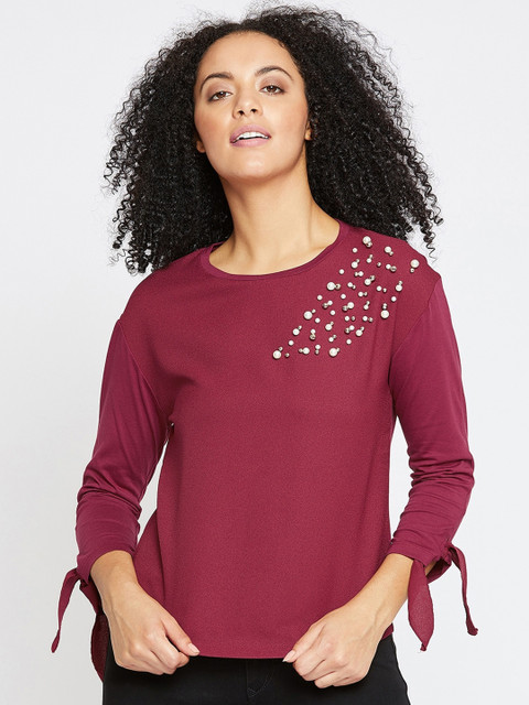 

Madame Burgundy Embellished Regular Top