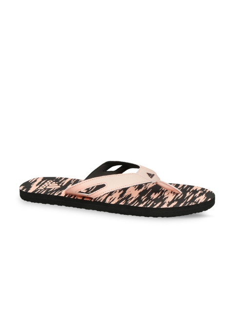 

ADIDAS Men Black & Peach-Coloured Printed Thong Flip-Flops
