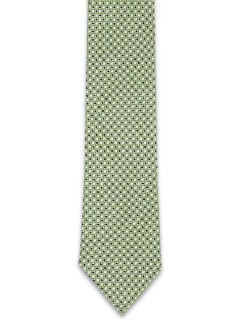 

Van Heusen Men Green & White Woven Design Broad Tie
