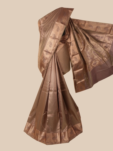 

Pothys Cream-Colour & Gold-Toned Woven Design Zari Pure Silk Saree