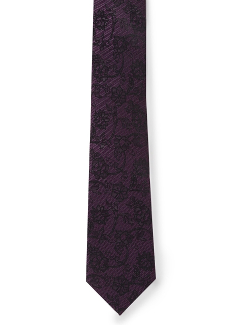 

Van Heusen Men Purple & Black Woven Design Broad Tie