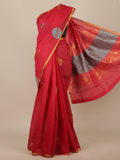 

Pothys Red Woven Design Pure Cotton Saree