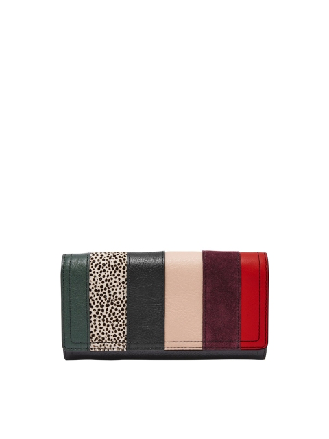 

Fossil Multicoloured Colourblocked Leather Purse Clutch, Multi