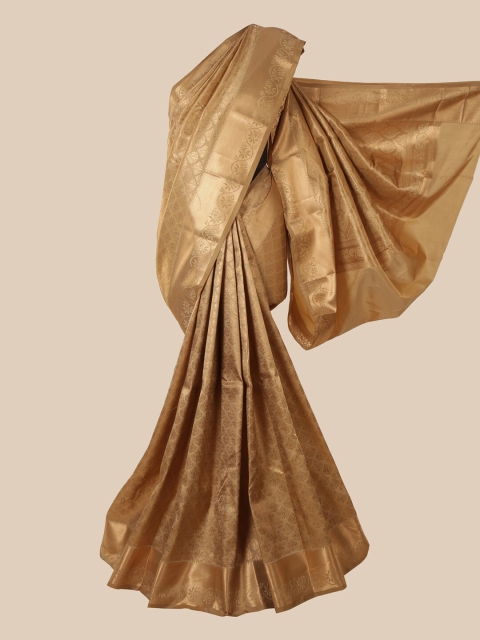 

Pothys Cream-Colour & Gold-Toned Woven Design Zari Pure Silk Saree