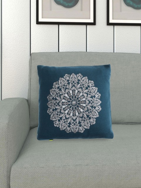 

Home Centre Blue Set of 2 Embroidered Square Cushion Covers