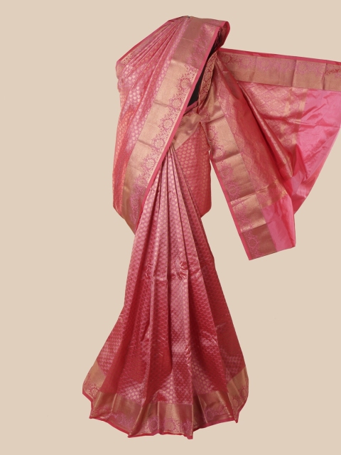 

Pothys Pink & Gold-Toned Woven Design Zari Pure Silk Saree