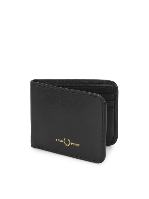 

Fred Perry Men Black Solid Leather Two Fold Wallet