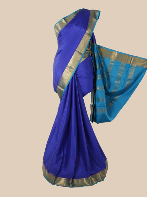 

Pothys Blue Zari Pure Silk Mysore Silk Saree
