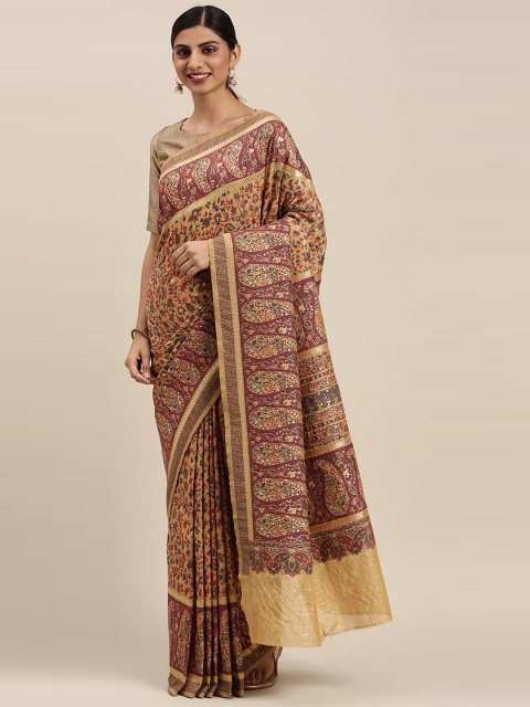 

Soch Beige & Brown Floral Silk Blend Saree