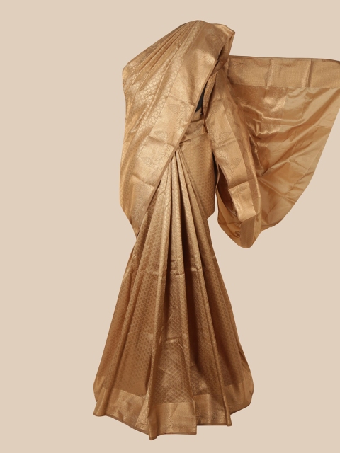

Pothys Cream & Gold-Toned Woven Design Zari Pure Silk Saree