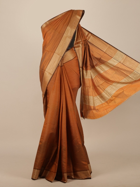 

Pothys Orange & Brown Woven Design Zari Jute Silk Saree