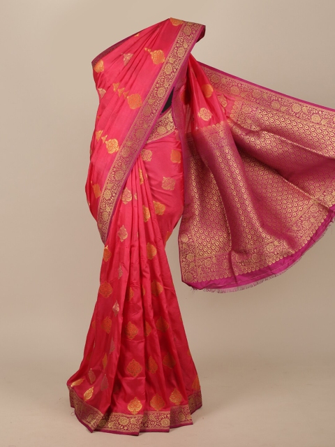 

Pothys Pink Ethnic Motifs Zari Jute Silk Saree