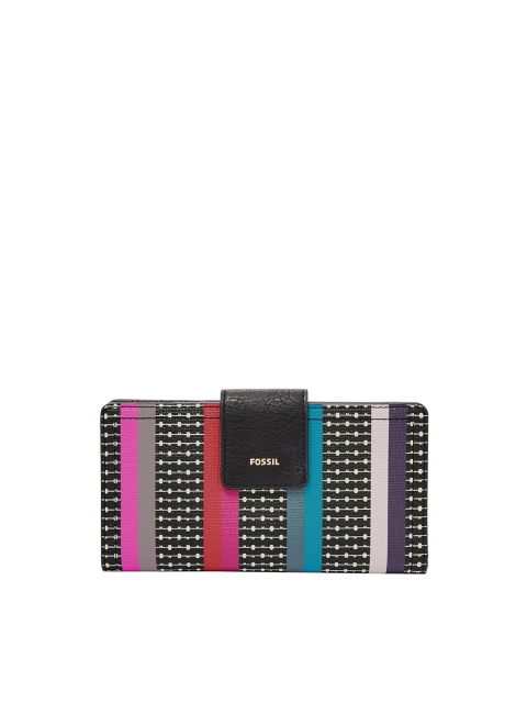

Fossil Women Multi Striped Leather Two Fold Wallet