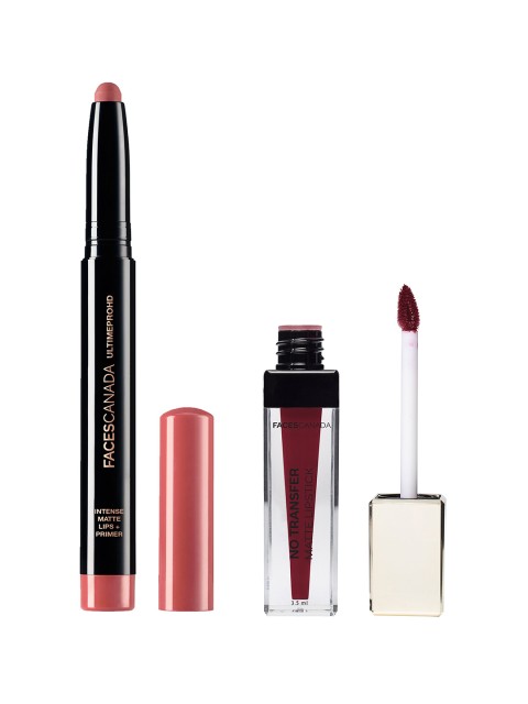

FACES CANADA Set Of 2 HD Matte Lipstick Tea Rose & No Transfer Matte Silent Stalker, Multi