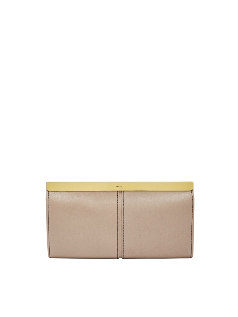 

Fossil Women Grey Solid Leather Two Fold Wallet