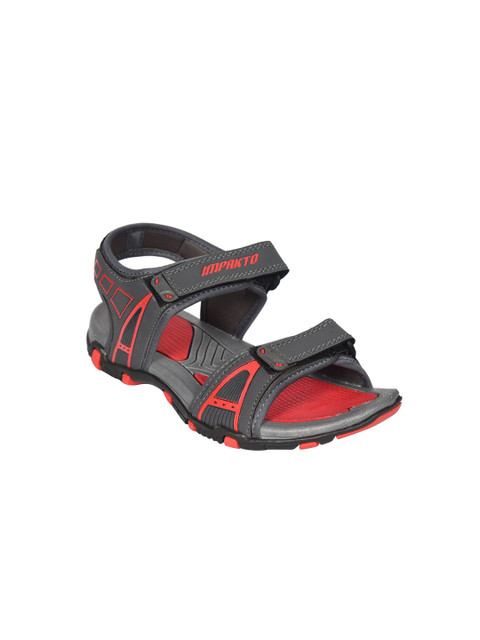 

Ajanta Men Grey & Red Solid Sports Sandals