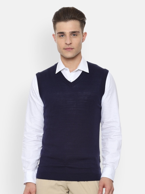 

Van Heusen Men Navy Blue Sweater Vest