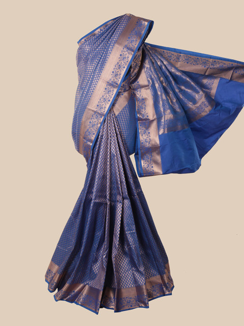 

Pothys Blue Ethnic Motifs Zari Pure Silk Saree