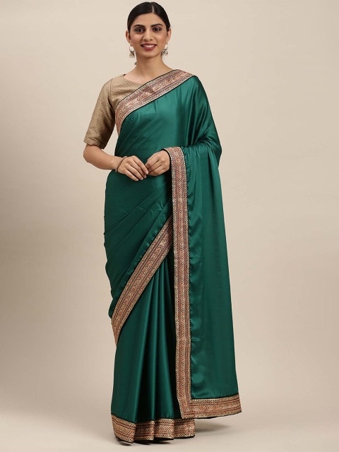 

Soch Green & Red Zardozi Pure Crepe Saree