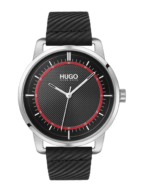 

Hugo Boss Men Black Dial & Black Leather Straps Analogue Watch 1530098
