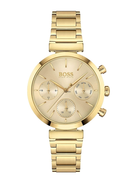 

Hugo Boss Women Gold-Toned Dial & Gold Toned Bracelet Style Straps Analogue Watch 1502532