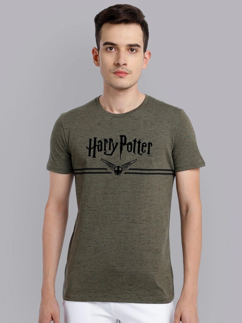 

Free Authority Men Olive Harry Potter Printed T-shirt