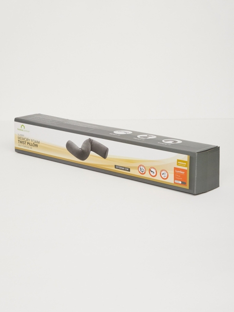 

Home Centre Grey Solid Twist Memory Foam Cylindrical Pillow