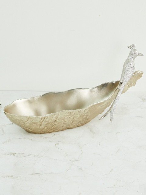 

Home Centre Gold-Toned Eternity Bird on Birch Elongated Decor Bowl